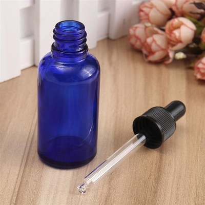 Blaue Glastropfflaschen LinDeer 30ml mit schwarzer Plastikkappe