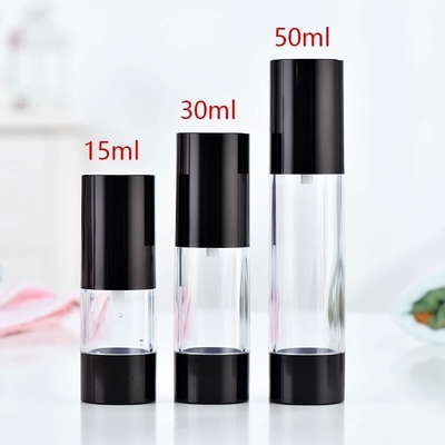 Plastik-pp. schwarze luftlose Pumpflasche-Kosmetik LinDeer