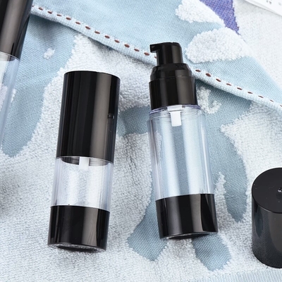 Plastik-pp. schwarze luftlose Pumpflasche-Kosmetik LinDeer