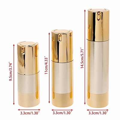 Technisches kleines UVgoldluftlose Pumpflaschen 15ml 30ml 50ml