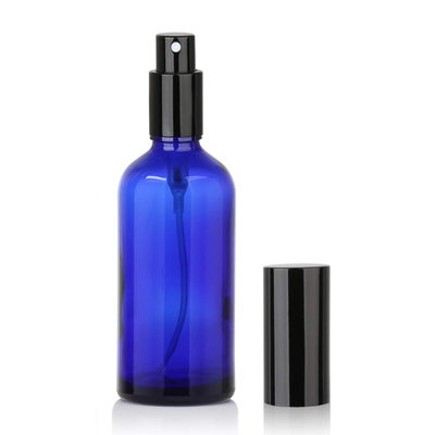 Blaue Glaspumpen-kosmetische Sprühflasche LinDeer 50ml mit Black Mist-Sprüher